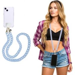 KASANOVA Tracolla smartphone e borsetta azzurra 120 cm – Fashionally