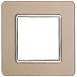 Ettroit Placca Compatibile Vimar Plana 2 Moduli Vetro Colore Oro Ev84211