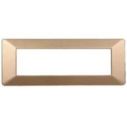 Ettroit Placca Compatibile Vimar Plana 7 Moduli Plastica Colore Oro Ev83711