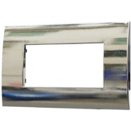 Ettroit Placca Plastica 4p Colore Cromato Lucido Compatibile Con Vimar Arke Va83413