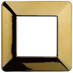 Ettroit Placca Compatibile Vimar Plana 2 Moduli Plastica Colore Oro Lucido Ev83212