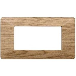 Ettroit Placca Compatibile Vimar Plana 4 Moduli Plastica Colore Legno Scuro Ev83405