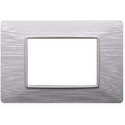 Ettroit Placca Compatibile Vimar Plana 3 Moduli Plastica Colore Bianco Satinato Ev85301