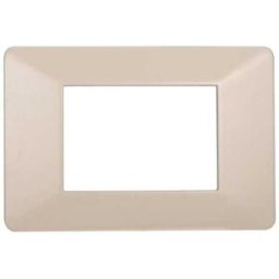Ettroit Placca Compatibile Vimar Plana 3 Moduli Plastica Colore Sabbia Ev83309