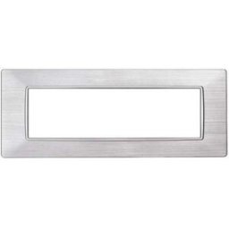 Ettroit Placca Compatibile Vimar Plana 7 Moduli Plastica Colore Argento Satinato Ev85615