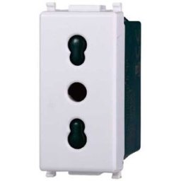 Ettroit Presa Bipasso Compatibile Vimar Plana 2p+t 10/16a 250v Colore Bianco Ev2001