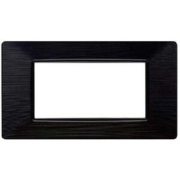 Ettroit Placca Compatibile Vimar Plana 4 Moduli Plastica Colore Nero Satinato Ev85414