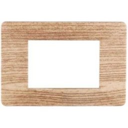 Ettroit Placca Compatibile Vimar Plana 3 Moduli Plastica Colore Legno Chiaro Ev83304