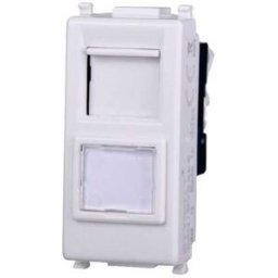 Ettroit Presa Rete Dati Rj45 Utp Cat.6 Compatibile Vimar Plana Colore Bianco Ev2356