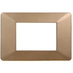 Ettroit Placca Compatibile Vimar Plana 3 Moduli Plastica Colore Oro Ev83311