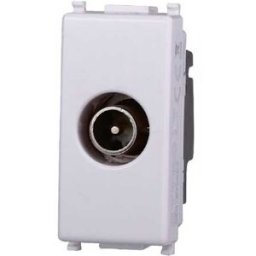 Ettroit Presa Tv Passante Connettore Maschio Compatibile Vimar Plana Colore Bianco Ev2253