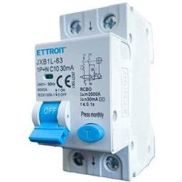 Ettroit Interruttore Magnetotermico Differenziale 1p+n 10a 6ka 30ma 220v Occupa 2 Moduli Din Jx271061