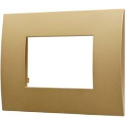 Ettroit Placca Plastica Serie Venus 3p Colore Oro Compatibile Con Vimar Arke Va83311