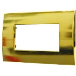 Ettroit Placca Plastica 4p Colore Oro Lucido Compatibile Serie Venus Con Vimar Arke Va83412