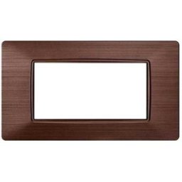 Ettroit Placca Compatibile Vimar Plana 4 Moduli Plastica Colore Bronzo Satinato Ev85410