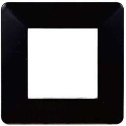 Ettroit Placca Compatibile Vimar Plana 2 Moduli Plastica Colore Nero Ev83202