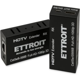 Ettroit Extender Hdmi 60mt Utp Full Hd 1080p 3d Kit Tx-Rx Su Cavo Lan Rj45 Loop-Out