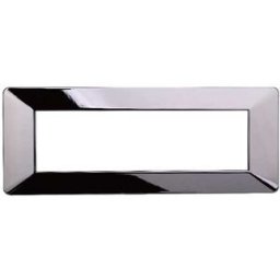 Ettroit Placca Compatibile Vimar Plana 7 Moduli Plastica Colore Cromato Lucido Ev83713