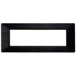 Ettroit Placca Compatibile Vimar Plana 7 Moduli Plastica Colore Nero Satinato Ev85614