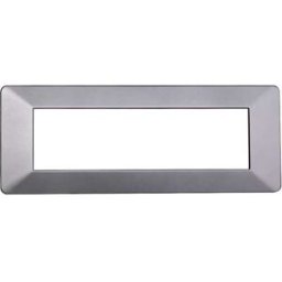 Ettroit Placca Compatibile Vimar Plana 7 Moduli Plastica Colore Argento Ev83706