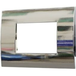 Ettroit Placca Plastica 3p Colore Cromato Lucido Serie Venus Compatibile Con Vimar Arke Va83313