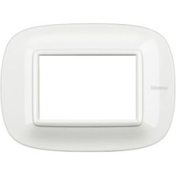 BTicino Axolute - Placca Ellittica 3 Moduli 3p Bianco Axolute In Metallo
