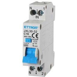 Ettroit Interruttore Magnetotermico Differenziale 1p+n 16a C16 220v 4.5ka 30ma 1 Modulo Din Jx251640
