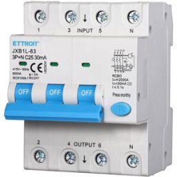 Ettroit Interruttore Magnetotermico Differenziale 3p+n 25a 30ma 380v-6ka Jx262561