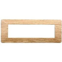 Ettroit Placca Compatibile Vimar Plana 7 Moduli Plastica Colore Legno Scuro Ev83705