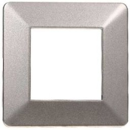Ettroit Placca Compatibile Vimar Plana 2 Moduli Plastica Colore Titanio Ev83208