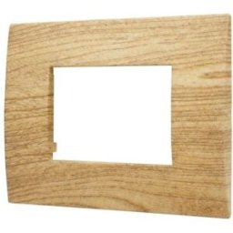 Ettroit Placca Plastica 3p Colore Legno Scuro Serie Venus Compatibile Con Vimar Arke Va83305