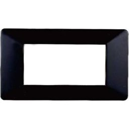 Ettroit Placca Compatibile Vimar Plana 4 Moduli Plastica Colore Nero Ev83402