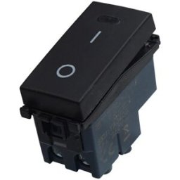 Ettroit Interruttore Bipolare 2p 16a 0-1 Colore Nero Compatibile Con Vimar Arke Va0402