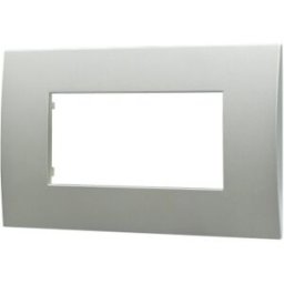 Ettroit Placca 4p Plastica Serie Venus Colore Silver Compatibile Con Vimar Arke Va83406