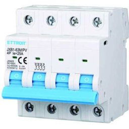 Ettroit Interruttore Magnetotermico Fotovoltaico 4p Dc 1000v 25a 6ka Occupa 4 Moduli Din Jx6425