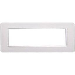 Ettroit Placca Compatibile Vimar Plana 7 Moduli Vetro Colore Bianco Ev84601