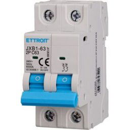 Ettroit Interruttore Magnetotermico 2p C63 63 A 6 Ka Iec60898-1 Jx126360