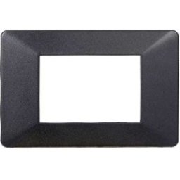 Ettroit Placca Compatibile Vimar Plana 3 Moduli Plastica Colore Acciaio Scuro Ev83307