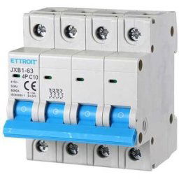 Ettroit Interruttore Magnetotermico Automatico 4p 10a 380v 6ka 4 Moduli Din Jx141060