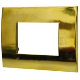 Ettroit Placca Serie Venus 3p Plastica Colore Oro Lucido Compatibile Con Vimar Arke Va83312