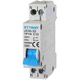 Ettroit Interruttore Magnetotermico 1p+n 10a 4.5ka 220v 1 Modulo Din Jx151040