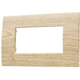 Ettroit Placca Plastica 4p Colore Legno Chiaro Compatibile Con Vimar Arke Va83404