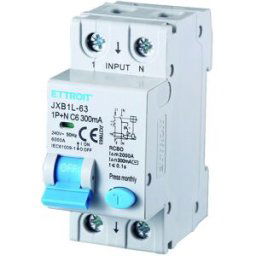 Ettroit Interruttore Magnetotermico Differenziale 1p+n 6a 300ma 220v 6ka 2 Moduli Din - Jx270663