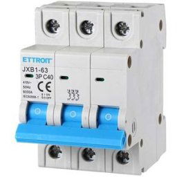 Ettroit Jx134060 Interruttore Magnetotermico Automatico 3p 40a 380v 6ka 3 Moduli Din