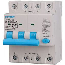 Ettroit Interruttore Magnetotermico-Differenziale 3p+n 6a 30ma 380v-6ka Classe A - Jx260664