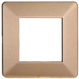 Ettroit Placca Compatibile Vimar Plana 2 Moduli Plastica Colore Oro Ev83211