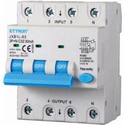 Ettroit Jx263264 Magnetotermico Differenziale 3p+n 32a 30ma 380v-6ka Classe A