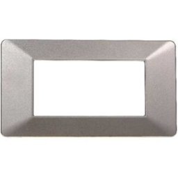 Ettroit Placca Compatibile Vimar Plana 4 Moduli Plastica Colore Titanio Ev83408