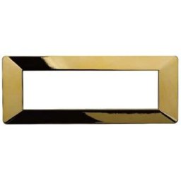 Ettroit Placca Compatibile Vimar Plana 7 Moduli Plastica Colore Oro Lucido Ev83712