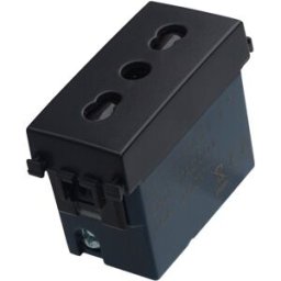 Ettroit Presa Bipasso Bivalente 2p+t 10/16a Colore Nero Compatibile Con Vimar Arke